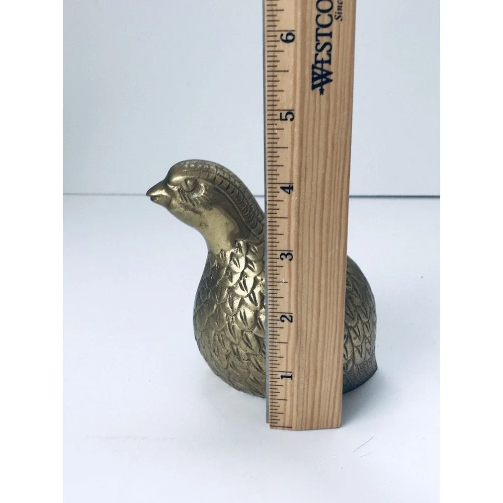 Brass Paperweight Quail Figurine‎ Bird Vintage